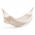 Amaca in cotone intrecciato crema con frange