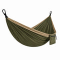 Amaca doppia in nylon verde e beige 260x140 cm
