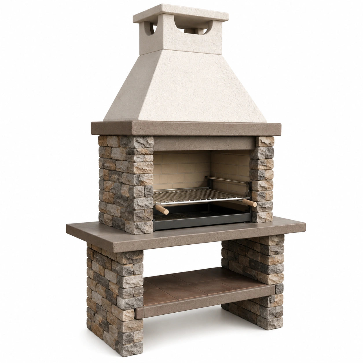 Barbecue in pietra con griglia in acciaio inox
