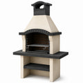 Barbecue in cemento refrattario con griglia in acciaio inox