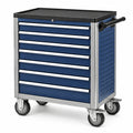 Carrello portautensili in metallo blu e nero con 7 cassetti