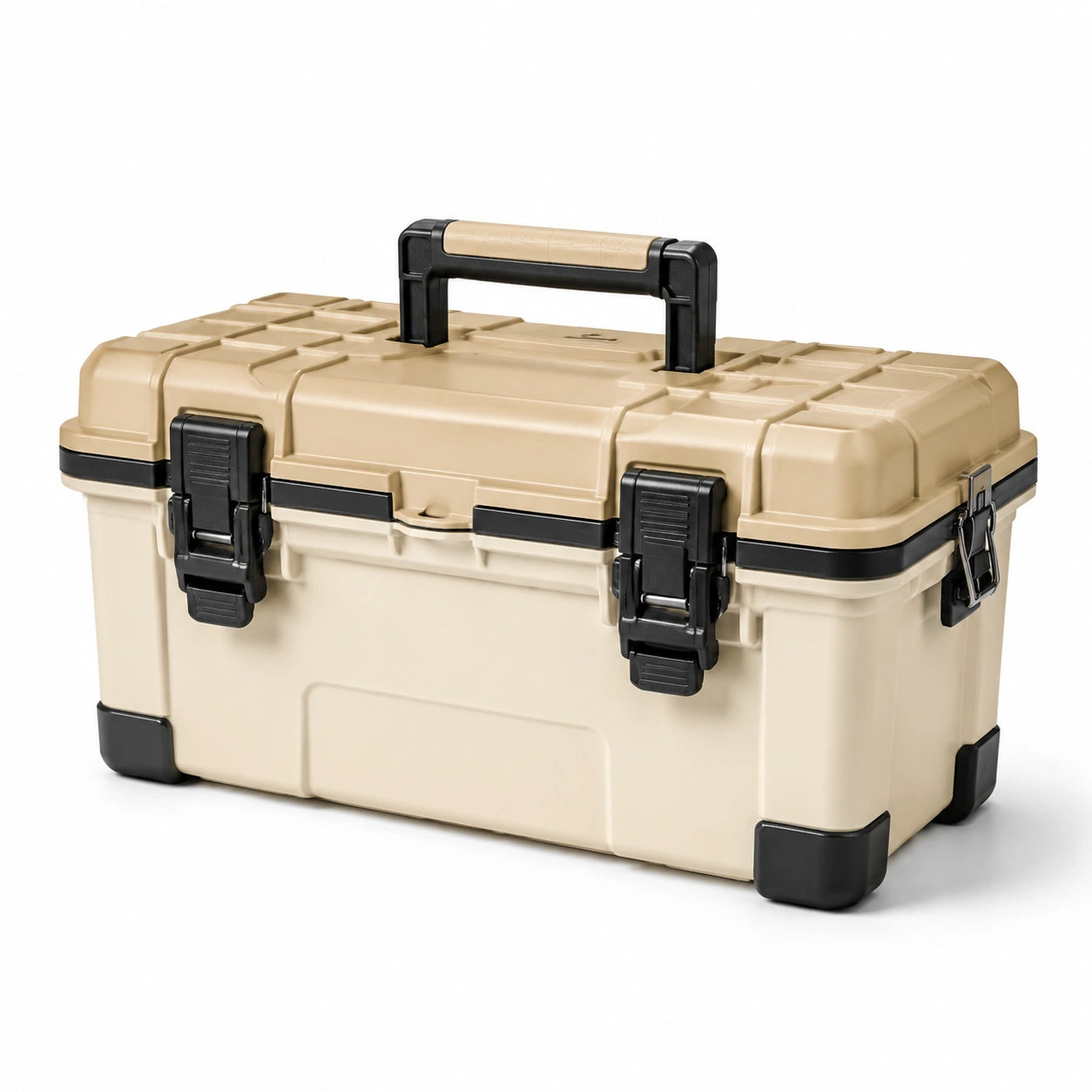 Cassetta degli attrezzi in plastica ABS beige con maniglia ergonomica