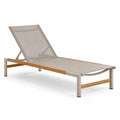 Lettino prendisole in legno e metallo regolabile beige