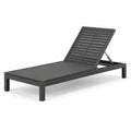 Lettino prendisole in metallo grigio scuro 200x65x35 cm