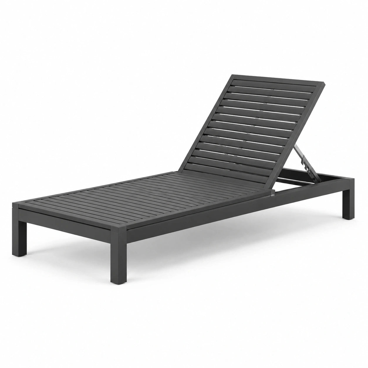 Lettino prendisole in metallo grigio scuro 200x65x35 cm