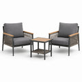 Set da giardino con sedie e tavolino in metallo e legno, colore grigio